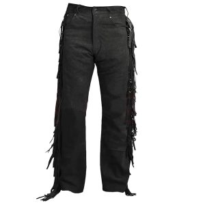 Classic Cowboy Suede Pants with Fringes