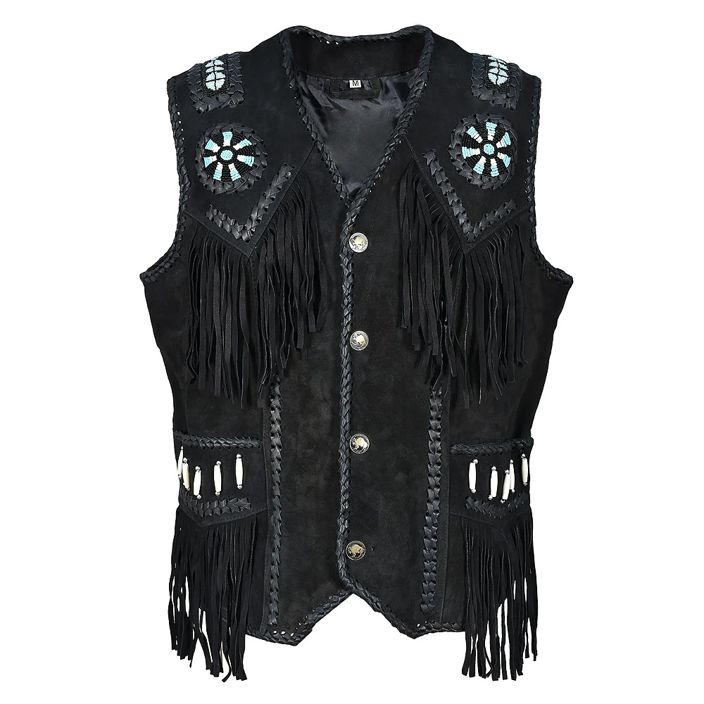 Handcrafted Leather Western Cowboy Vest