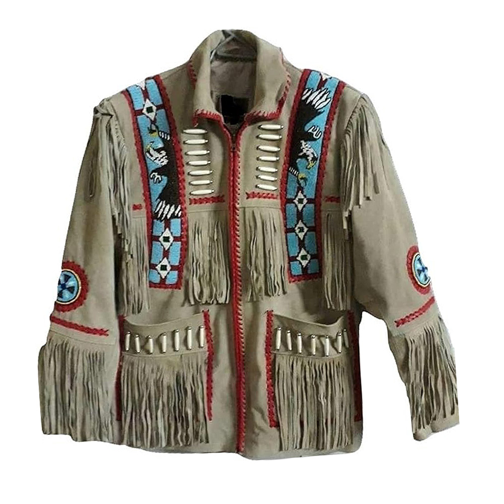 Leather Jacket for Men Cowboy Western Style