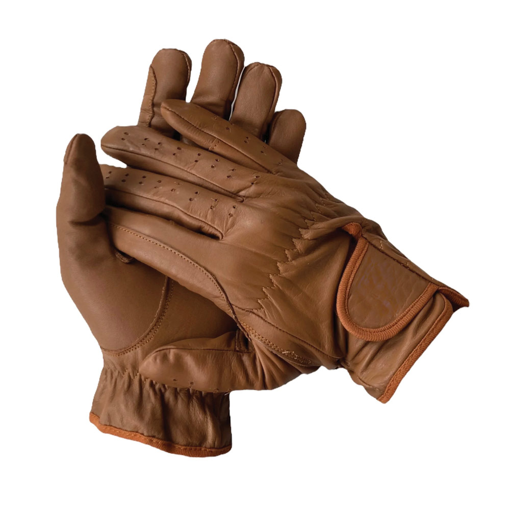 Stylish leather equestrian gloves